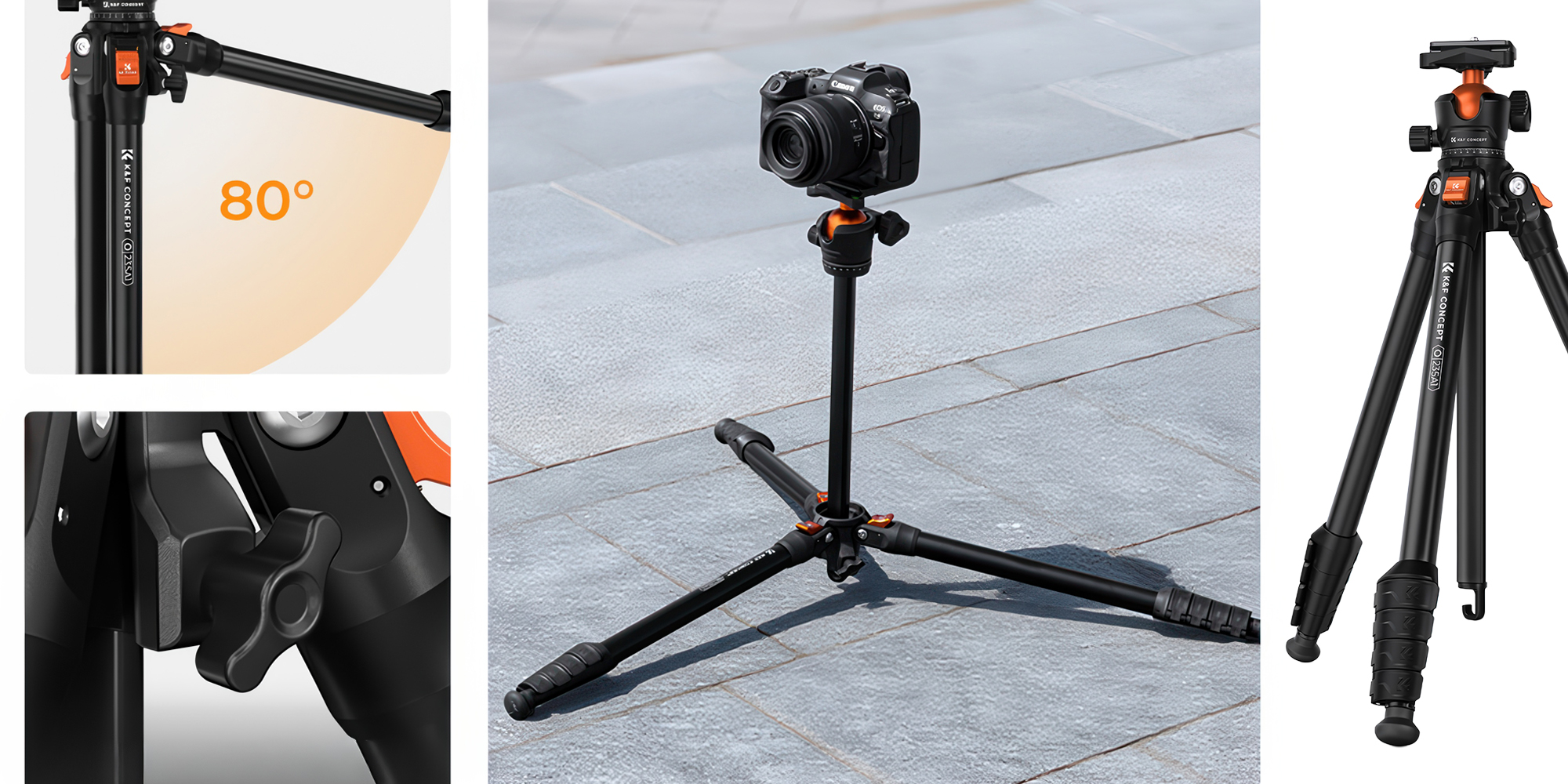 Statyw K&F Concept O235A1 z głowicą kulową BH-40 i uchwytem na telefon - Szeroka kompatybilność